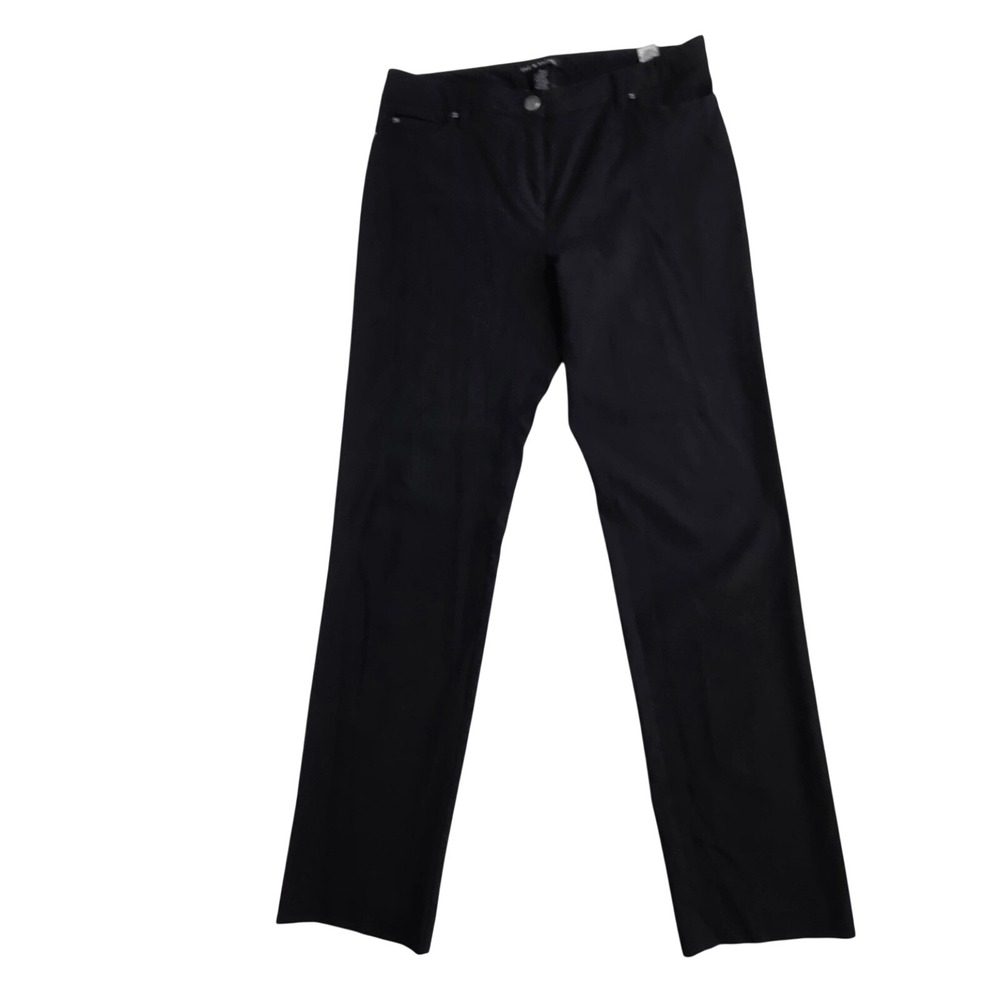Zac & Rachel Women Black Straight Leg Stretch Trousers Size 10 Workwear Office